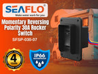 SEAFLO Momentary Reversing Polarity 30A Rocker Switch 4 Pin for Stabilizer Toung Jack RV Leveling or Ballast Pump Control Motor UP Down (1-Pack)