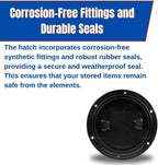 SEAFLO 4" - 8" Black Circular Non Slip Inspection Hatch w/Detachable Cover