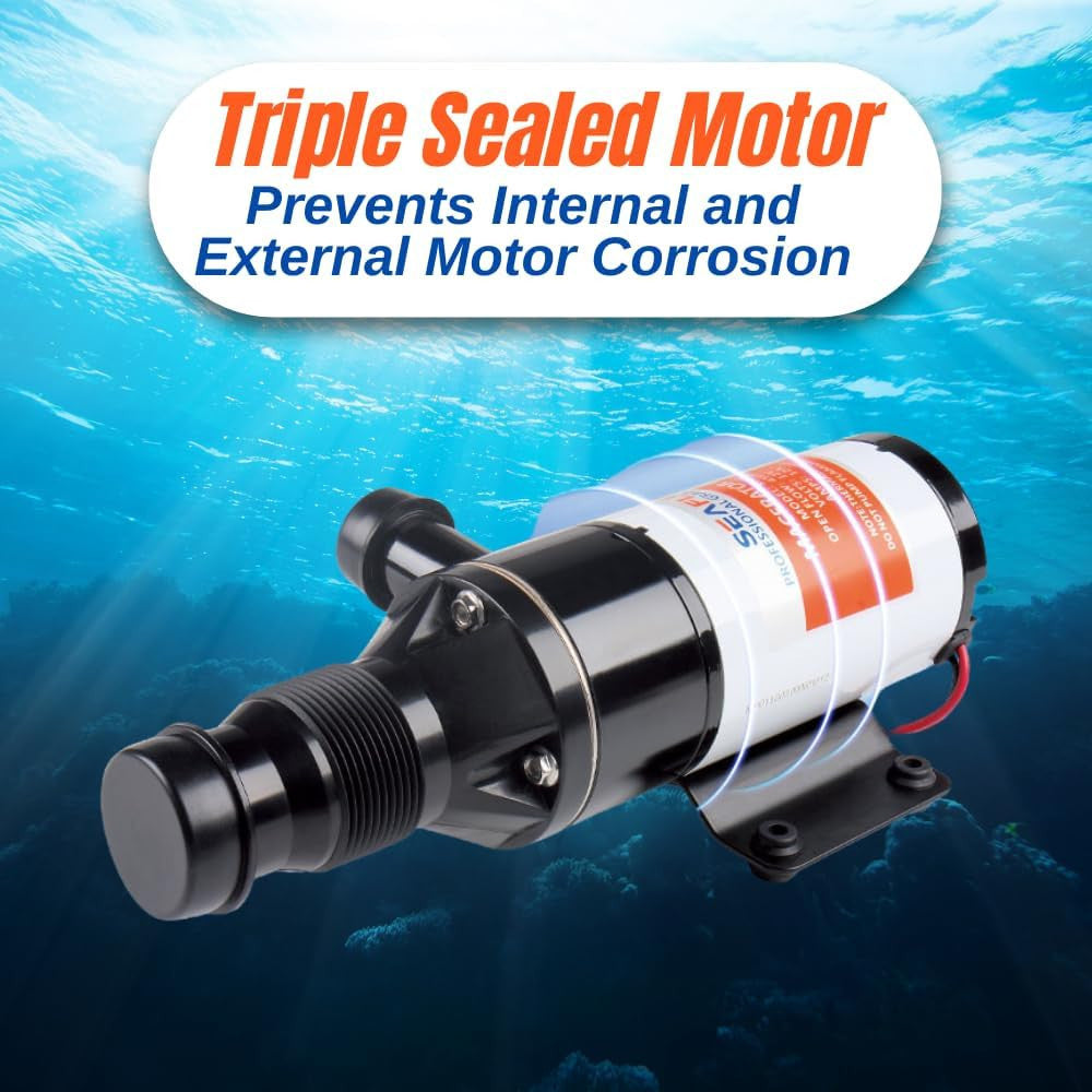 SEAFLO 01-Series Macerator Pump with Improved Motor (12 GPM|45LPM) (Choose 12V or 24V)