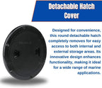 SEAFLO 4" - 8" Black Circular Non Slip Inspection Hatch w/Detachable Cover