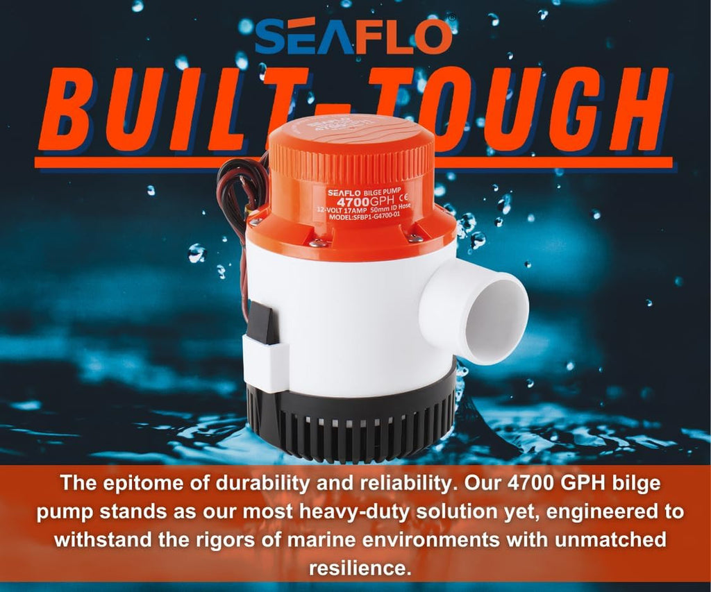 SEAFLO 01-Series 4700 GPH Heavy Duty Electric Bilge Pump (Choose 12V or 24V)