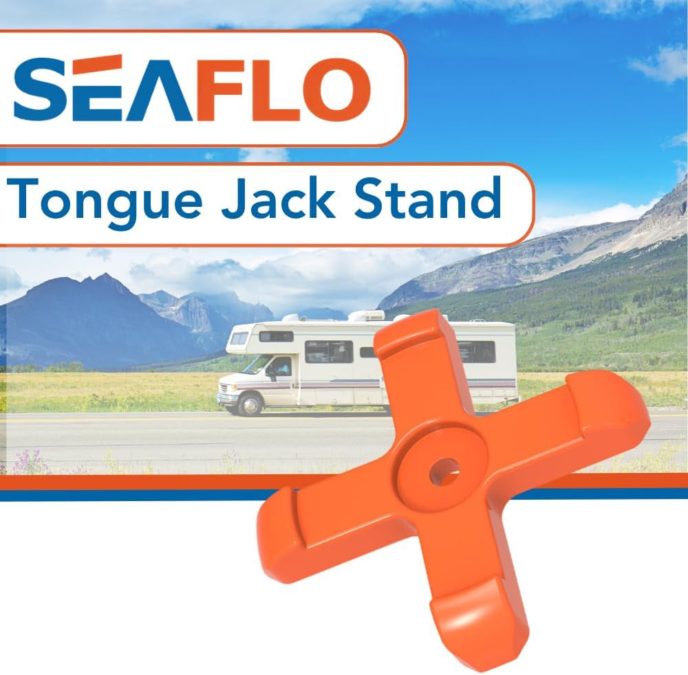 SEAFLO RV Tongue Jack Stand (5- Pack) - Distributes Your Trailer Weight Evenly - Compatible with 2” inch to 6” inch Diameter Tongue Jacks