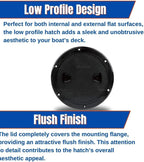 SEAFLO 4" - 8" Black Circular Non Slip Inspection Hatch w/Detachable Cover