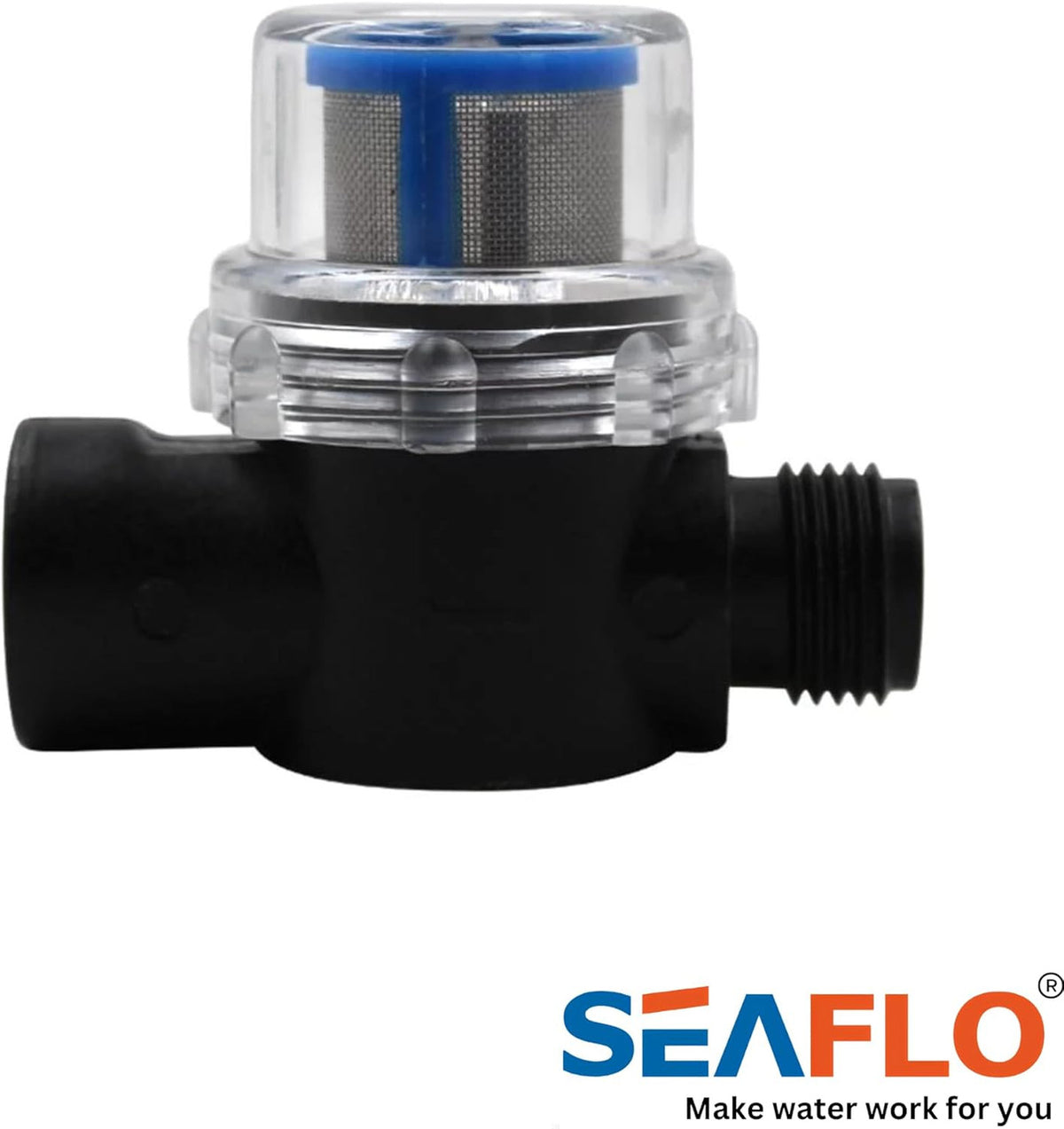 SEAFLO Water Pump Inline Strainer Filter- 1/2" NPSM Inlet/Outlet - RV Replacement- Compatible, Shurflo, and WFCO Pumps