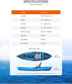 SEAFLO Fishing Kayak (BFA106-A Blue)