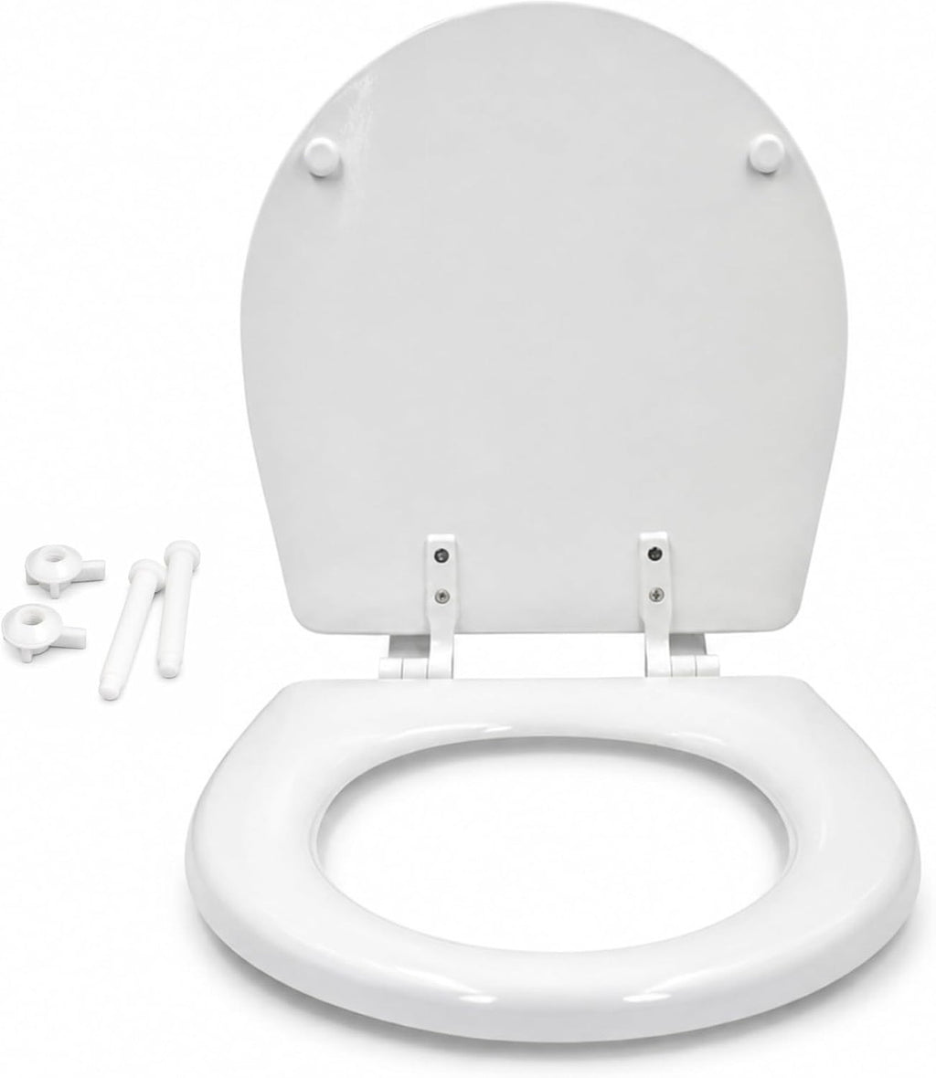 Compact Toilet Cover Kit, Wood Oval Replacement Seat Lid