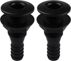 SEAFLO Thru Hull Fitting, Marine Boat, Plastic Drain Overflow Connector, Corrosion Resistant Saltwater Safe, Bilge Port Deck Outlet,(⅝,¾,1,1⅛,1¼,1½, & 2" Options)(1,2,5, &10 Packs)(White/Black)