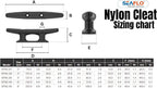 SEAFLO Boat Cleat Black Nylon Dock Cleat Kayak Cleat, 3", 4", 5", 6", 8" (Choose Size and Qty)