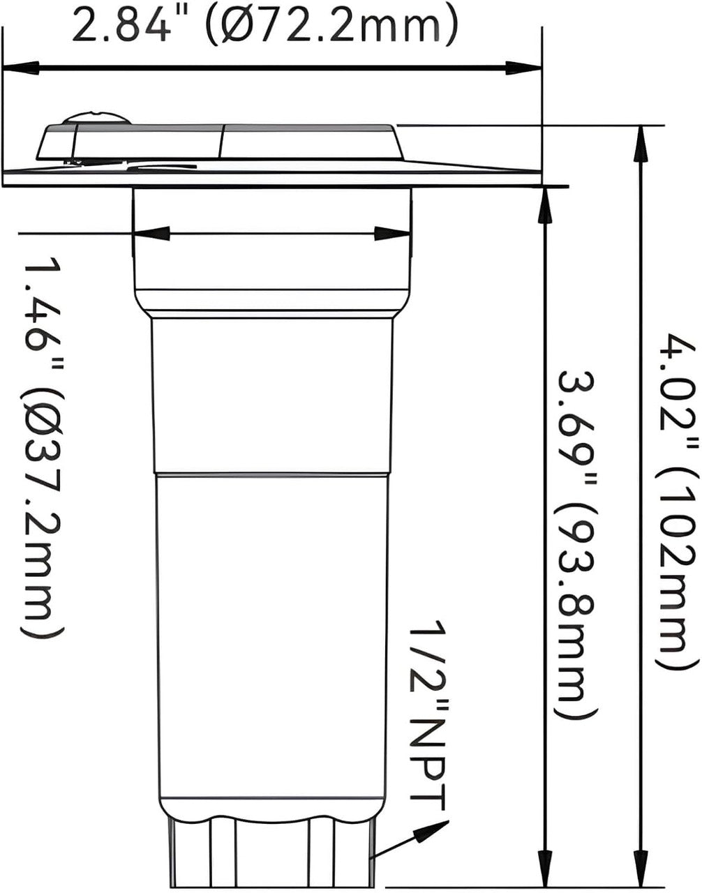 Washdown Quick-Connect Deck Connector, 1/2" NPT