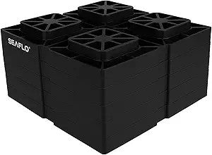 SEAFLO Heavy Duty RV Leveling Blocks Compatible with Single Wheels, Double Wheels, Hydraulic Jacks, Tongue Jacks and More Orange 5 Pack… B0C91JNZPM
