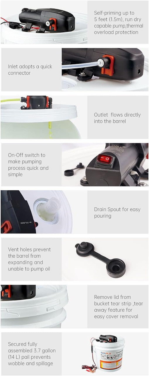 SEAFLO Oil Change System (12V | 3.7 GPM)