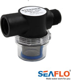 SEAFLO Water Pump Inline Strainer Filter- 1/2" NPSM Inlet/Outlet - RV Replacement- Compatible, Shurflo, and WFCO Pumps