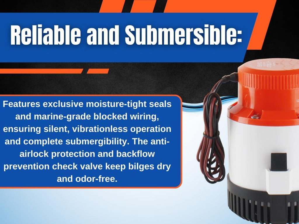 SEAFLO 01-Series 4700 GPH Heavy Duty Electric Bilge Pump (Choose 12V or 24V)