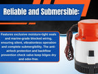 SEAFLO 01-Series 4700 GPH Heavy Duty Electric Bilge Pump (Choose 12V or 24V)