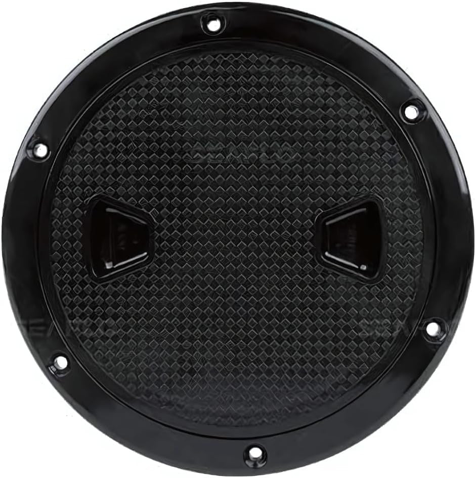 SEAFLO 4" - 8" Black Circular Non Slip Inspection Hatch w/Detachable Cover