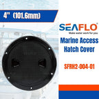 SEAFLO 4" - 8" Black Circular Non Slip Inspection Hatch w/Detachable Cover