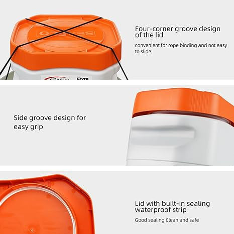 SEAFLO Waterproof Storage Bins with Lid for Marine, RV, Storage, Kayak, Camping