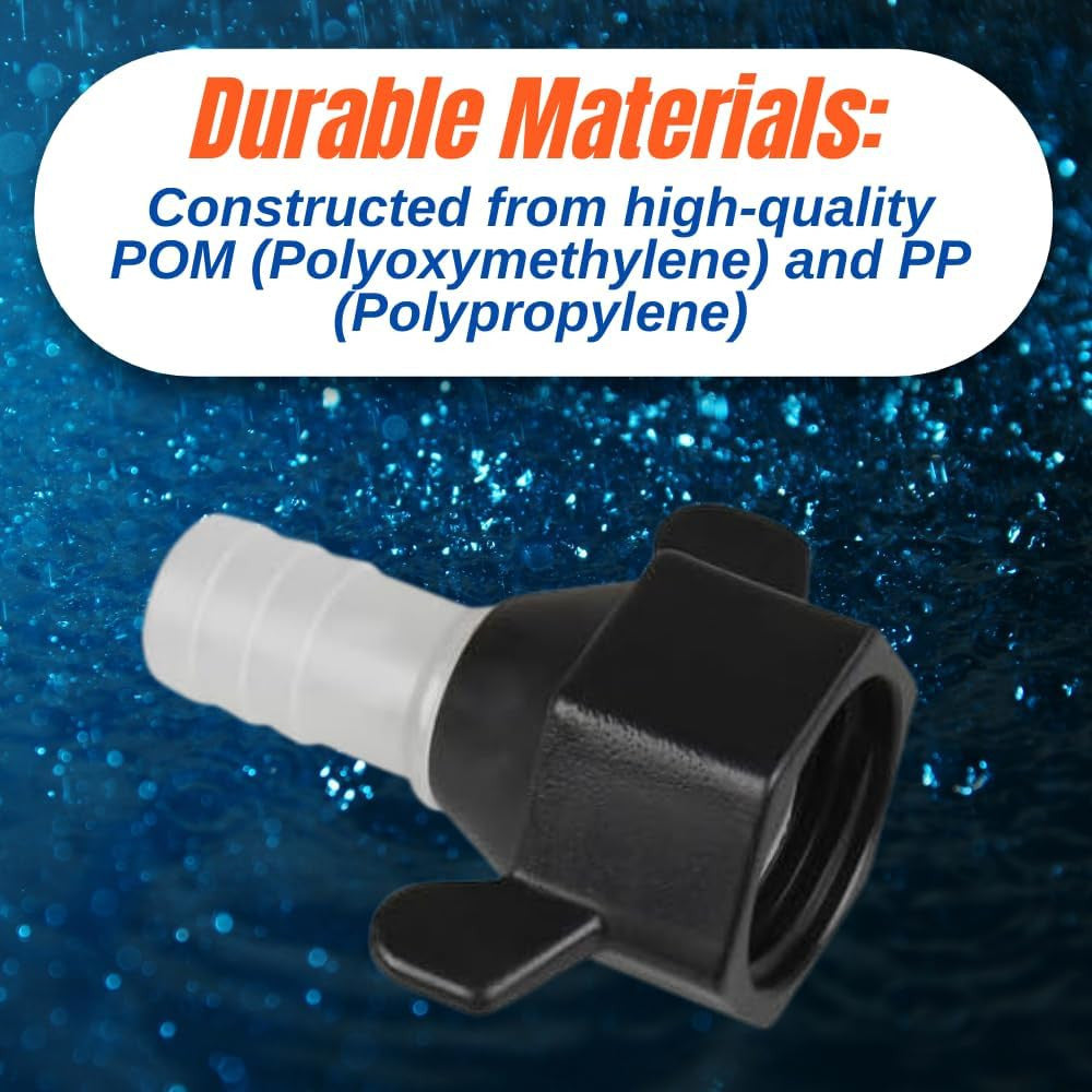 SEAFLO (NO: 51F01) 1/2"-14 FNPT x 1/2" Barb Straight Pump Fitting for SHURFLO, SEAFLO, Circle River, Johnson, Jabsco, FLOJET, REMCO, Lippert, USA ADVENTURE and other Pumps (01-Pack)