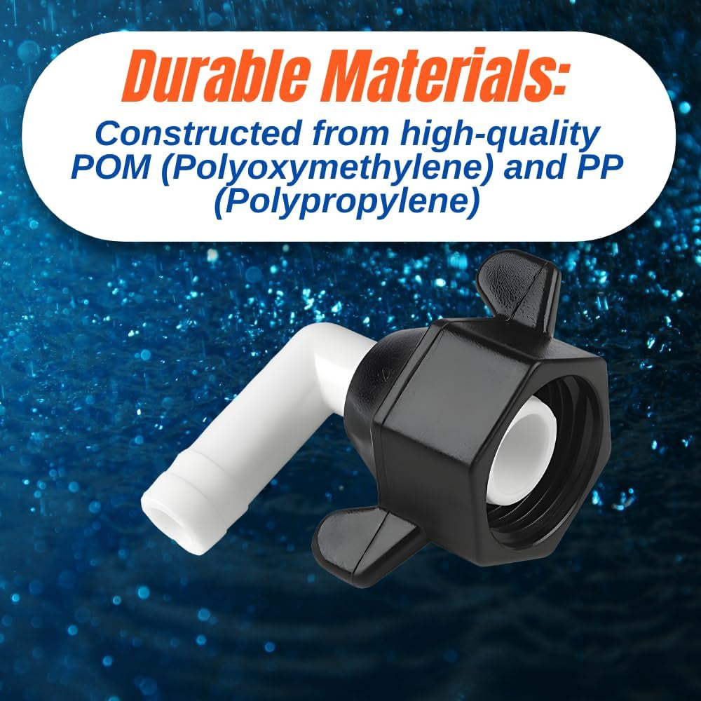 SEAFLO (NO: 51F05) 1/2"-14 FNPT x 3/8" Barbed Angled Universal Pump Fitting for SHURFLO, SEAFLO, Circle River, Johnson, Jabsco, FLOJET, REMCO, Lippert, USA ADVENTURE and other Pumps (1-Pack)