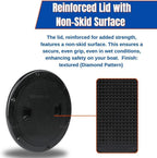 SEAFLO 4" - 8" Black Circular Non Slip Inspection Hatch w/Detachable Cover