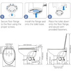 SEAFLO Porcelain RV Toilet with Sprayer Attachment - Elongated Bowl 19” Inch Residential Height, Gravity Flush, Foot Pedal Soft Close Seat Camper Motorhome Easy Install