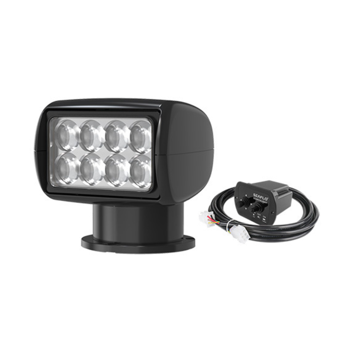 360° Rotating Remote Control 20W LED Searchlight w/ Wired Panel (White/Black | 2700K Warm White/White Light 5500K)