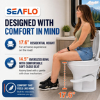 SEAFLO Residential-Height Gravity-Flush Soft-Close RV Toilet with Sprayer Attachment