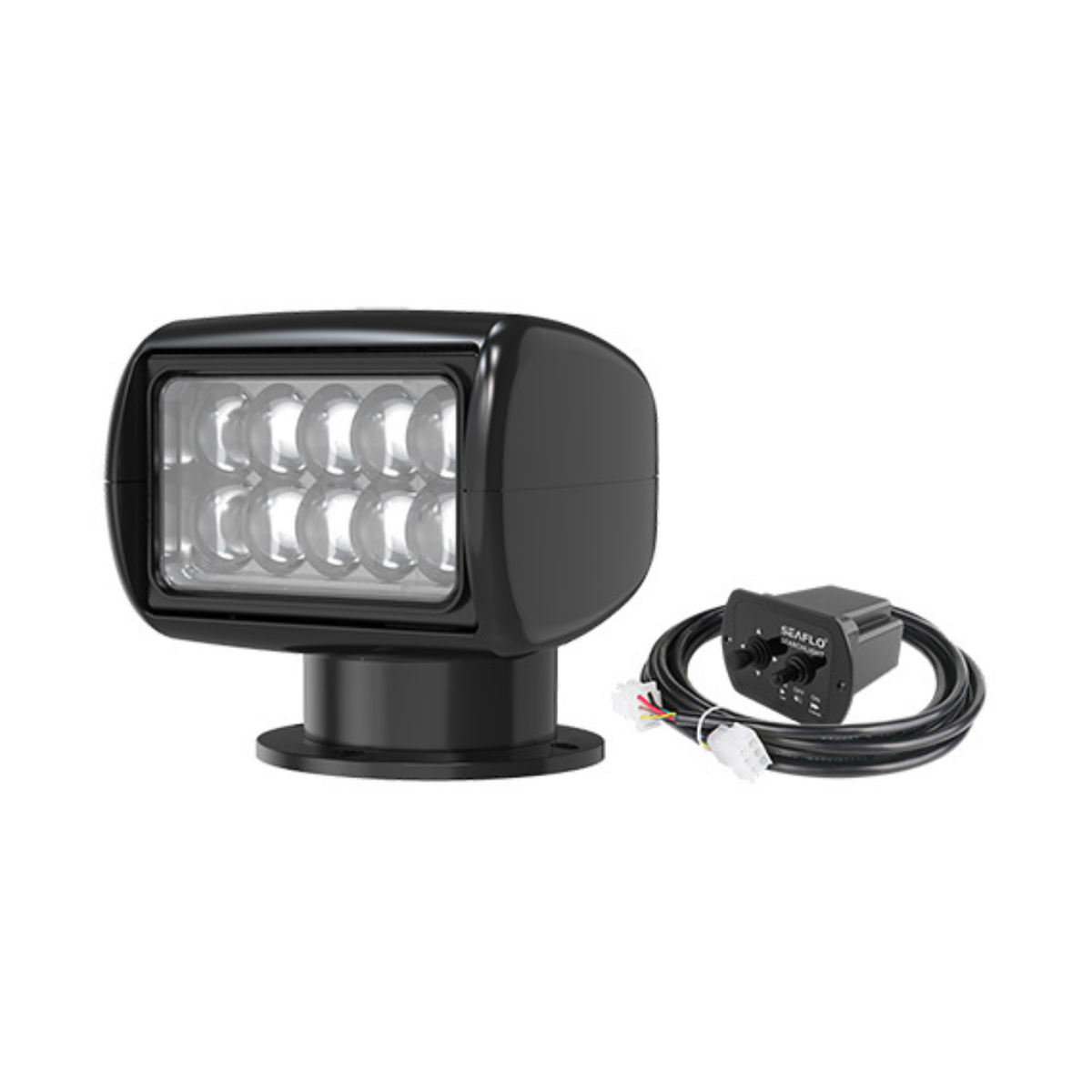 02 Series 360° Rotating Remote Control 30W LED Searchlight w/ Wired Panel (White/Black | 2700K Warm White/White Light 5500K) (Copy)