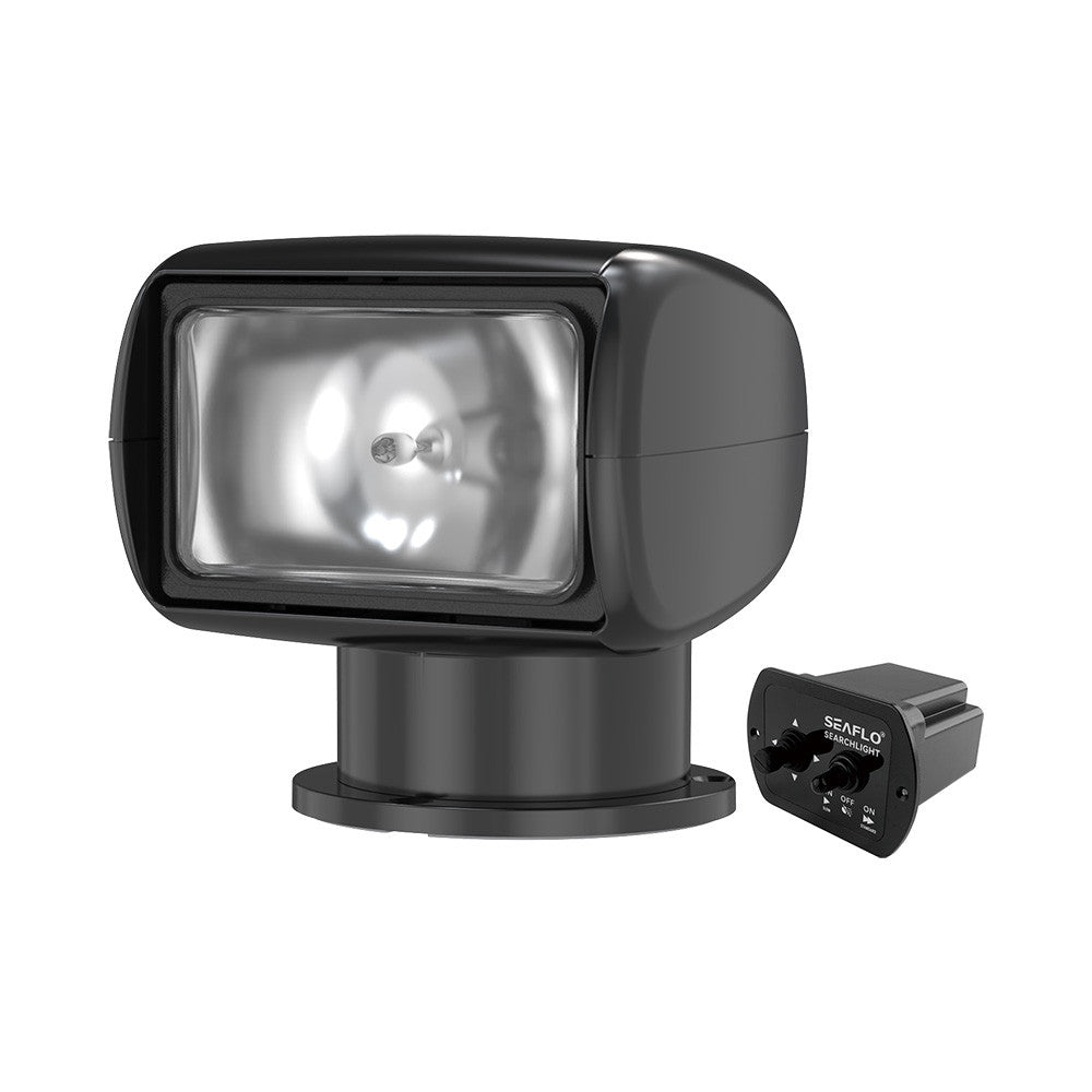 SEAFLO 01 Series 360° Rotating 12V DC Remote Control Halogen Boat Searchlight, 100000cd (12V | 24V) (Black | White)