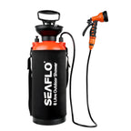 SEAFLO 2 Gallon (8L) Portable Outdoor Camping Shower- 7 Spray Modes! High Pressure Handheld Showerhead, Thermal Insulation Bag for Beach Hiking Dog Car Garden Wash CE & ROHS Certified, 4-Year Warranty