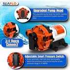 SEAFLO 56A-Series Variable Speed Smart On-Demand Marine/RV 5-Chamber Diaphragm Water Pressure Pump (5.0 GPM | 70 PSI) (Choose 12V or 24V)