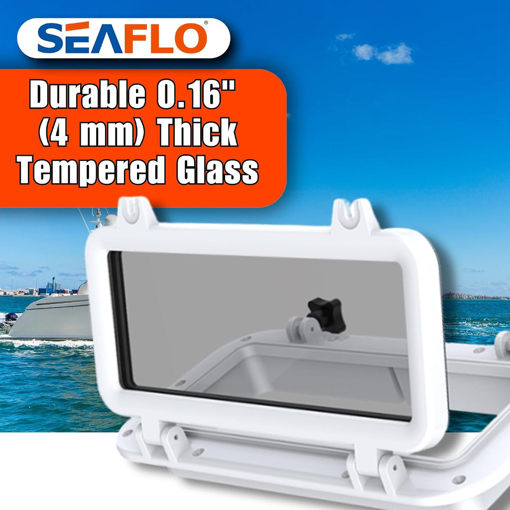 SEAFLO Rectangular Porthole Window w/ABS Plastic & Tinted Glass - 16" x 8" (White)