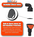 SEAFLO in-Line/ 90° Quick Disconnect Non-Return Check Valve PA6+GF+POM Construction, Anti-Backflow Design, Versatile Applications (Choose Size and Style)