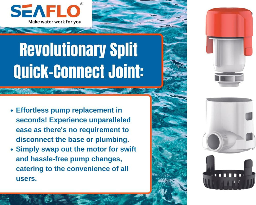 SEAFLO 13B-Series  Electronic Sensing Automatic Bilge Pump (12V | 2000GPH)