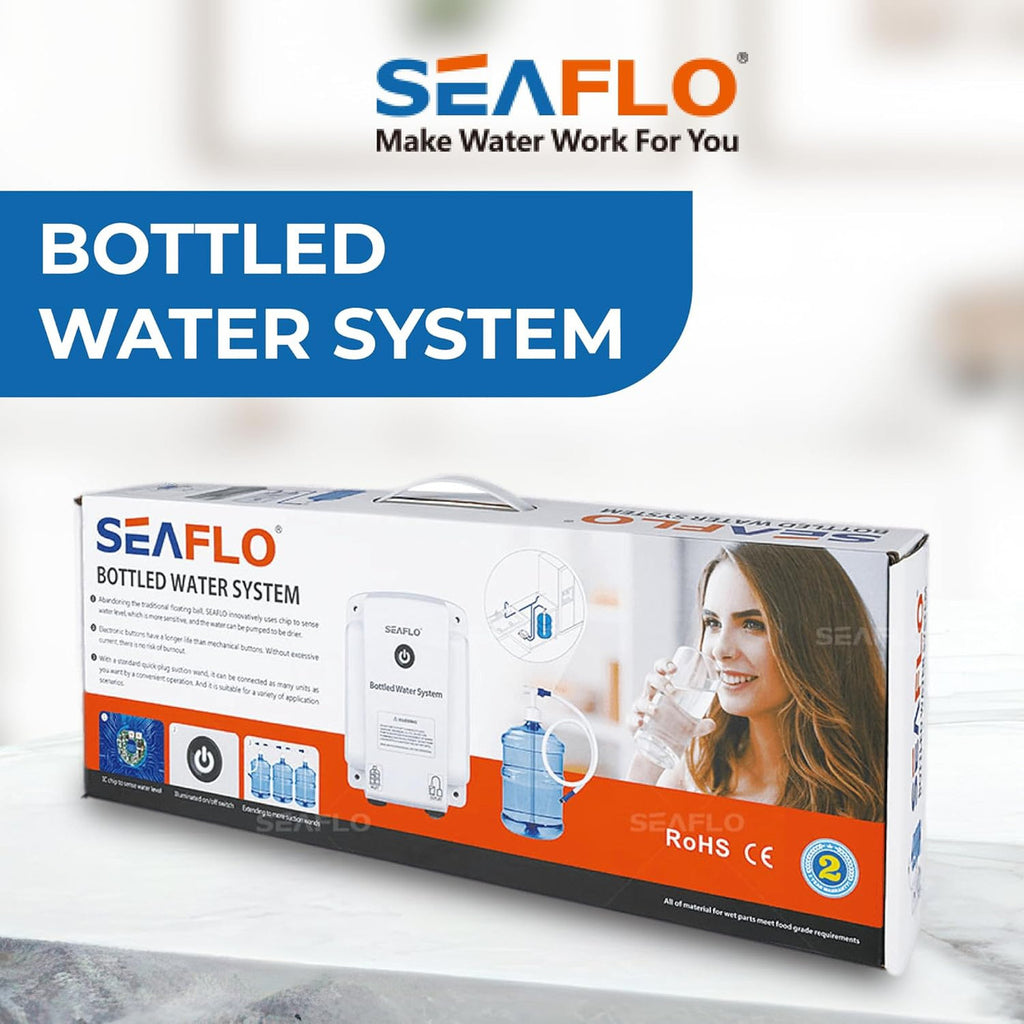 SEAFLO Bottled Water System - Convenient On/Off Switch, 20ft Discharge Tube, Wall Plug