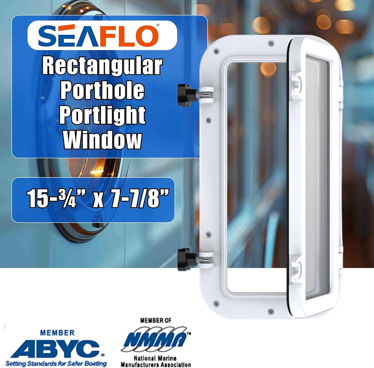 SEAFLO Rectangular Porthole Window w/ABS Plastic & Tinted Glass - 16" x 8" (White)