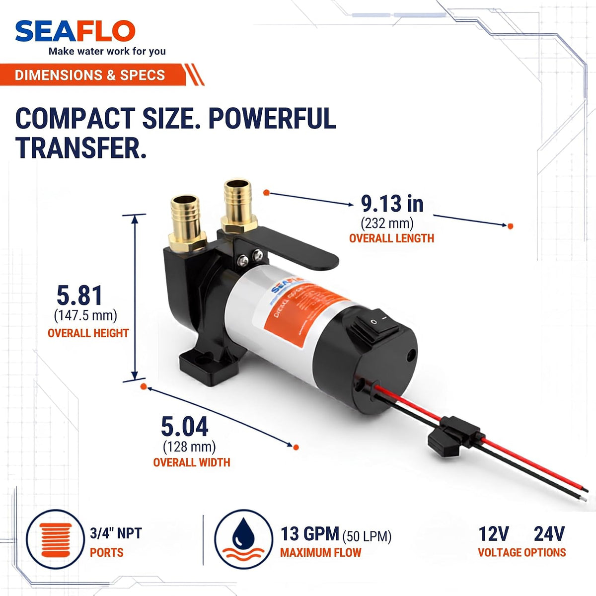 SEAFLO 05 Series Diesel Refueling Pump (12V | 24V)