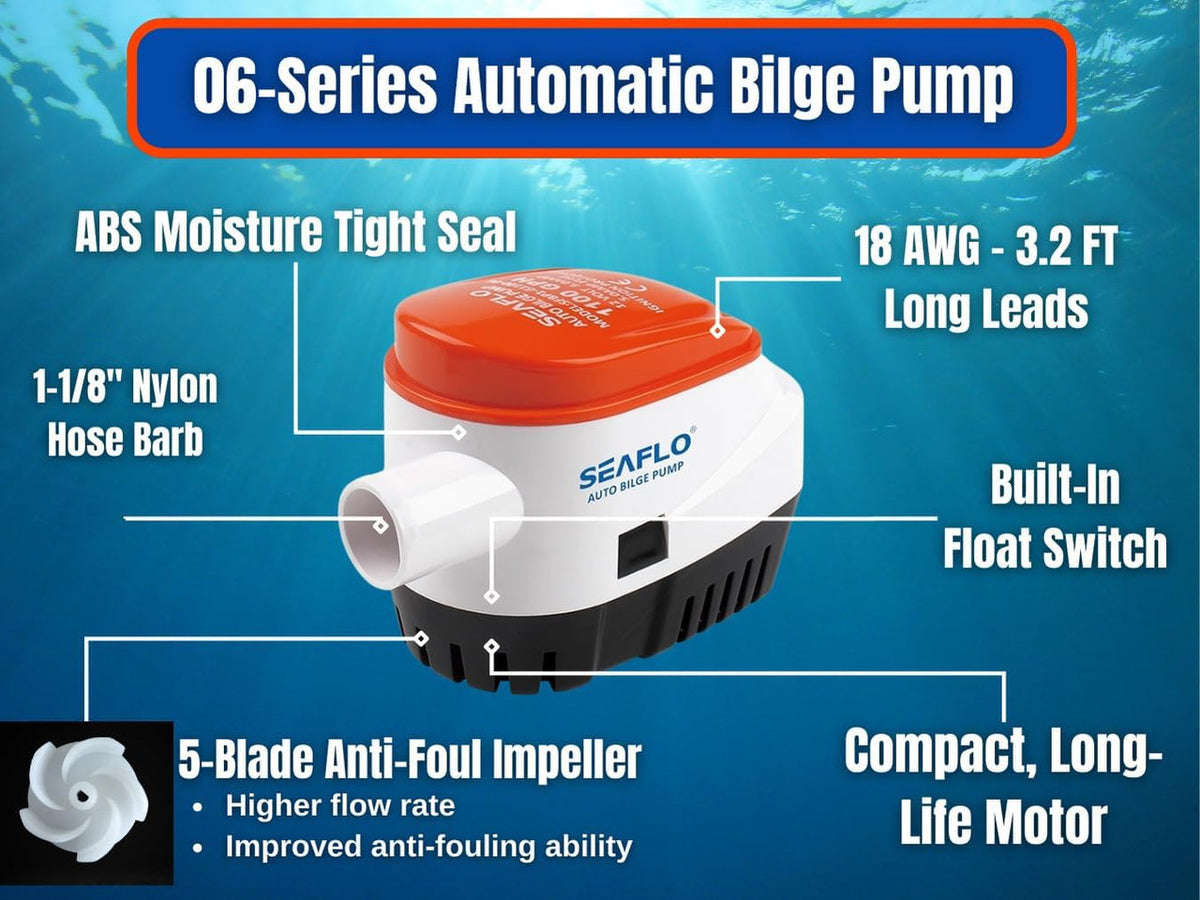 SEAFLO 06-Series  Automatic Bilge Pump (12V | 1100GPH)