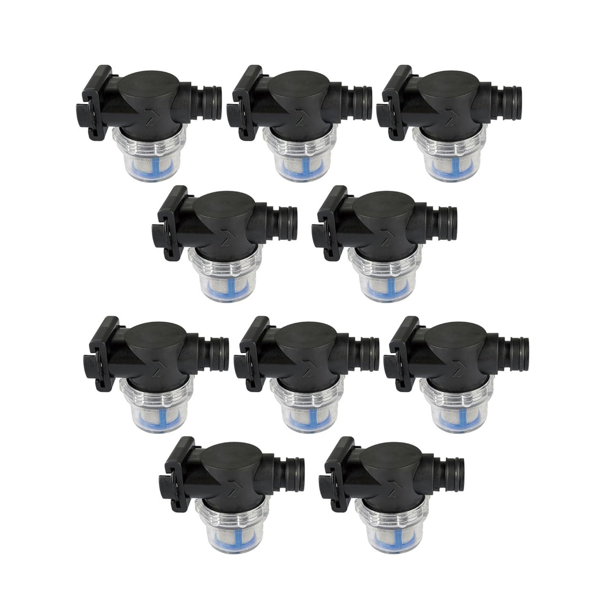 SEAFLO Inline Water Pump Filter 52S02-3/4" Male Quick Attach with 1/2" Hose Barb, 50 MeshSteel Strainer with Plastic Shell, Fits SEAFLO 56 Series Pumps, RV, Marine, Agriculture, Lawn Care (10-Pack)