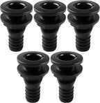 SEAFLO Thru Hull Fitting, Marine Boat, Plastic Drain Overflow Connector, Corrosion Resistant Saltwater Safe, Bilge Port Deck Outlet,(⅝,¾,1,1⅛,1¼,1½, & 2" Options)(1,2,5, &10 Packs)(White/Black)