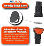 SEAFLO in-Line/ 90° Quick Disconnect Non-Return Check Valve PA6+GF+POM Construction, Anti-Backflow Design, Versatile Applications (Choose Size and Style)