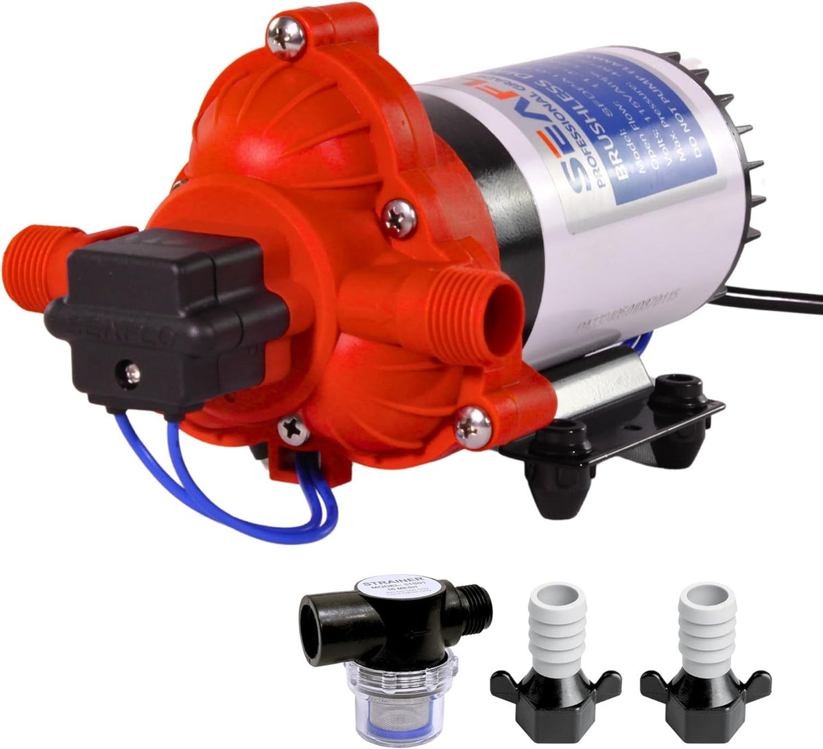 SEAFLO 33W Series 115V AC, 3.0 GPM, 45 PSI Brushless Automatic Demand Diaphragm Water Pressure Pump – Ultra Quiet Operation, Self-Priming, Overload Protection, NSF & UL Certified- 4 Year Warranty!