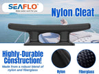 SEAFLO Boat Cleat Black Nylon Dock Cleat Kayak Cleat, 3", 4", 5", 6", 8" (Choose Size and Qty)
