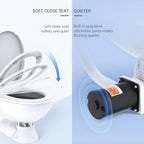 SEAFLO Quiet Flush Electric Marine Toilet - 12V, Ceramic Bowl, Soft Close Seat, Macerator Pump, 3-Way Switch Panel, Boat Yacht Toilet, (Choose raw water/fresh water options)