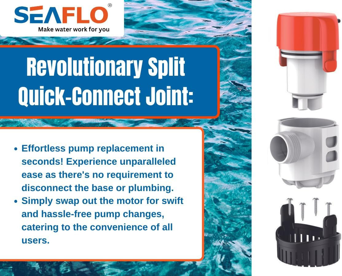 SEAFLO 13B-Series  Automatic Water Sensing Bilge Pump (12V | 800GPH)