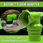 SEAFLO 20 FT RV Camper Sewer Hose Kit with Swivel Bayonet Adapter Polypropylene Waste Hose for Easy Storage 3.5" Swivel Adapter Fits 3" 3.5" 4" Pipes Includes 2 Plumbing Caps 4-Year Warranty