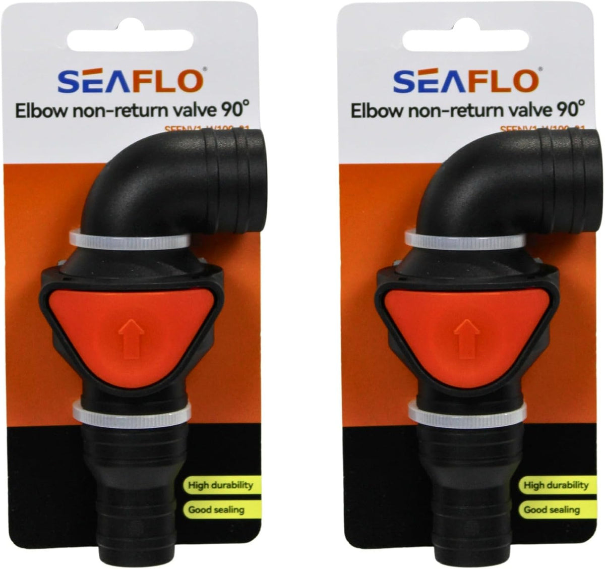 SEAFLO in-Line/ 90° Quick Disconnect Non-Return Check Valve PA6+GF+POM Construction, Anti-Backflow Design, Versatile Applications (Choose Size and Style)