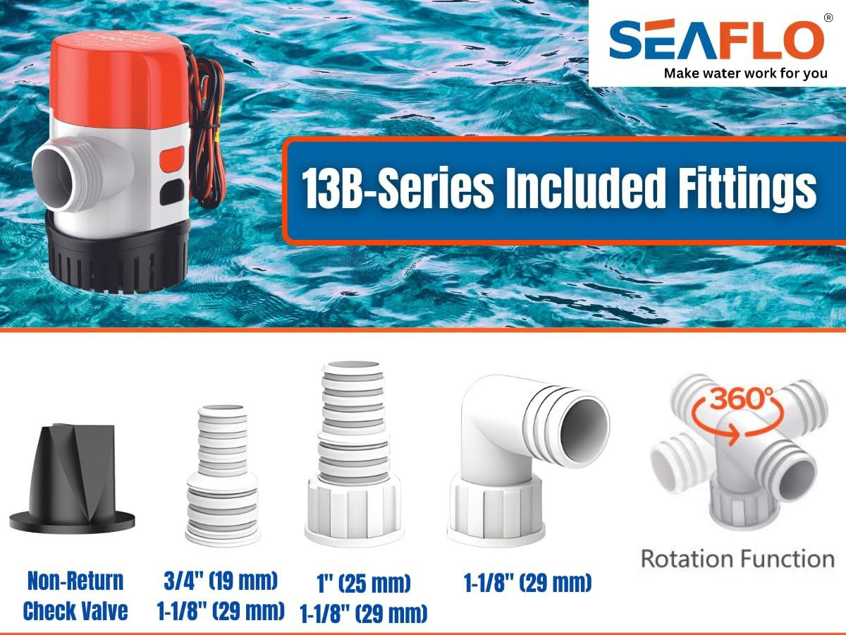 SEAFLO 13B-Series  Automatic Water Sensing Bilge Pump (12V | 800GPH)
