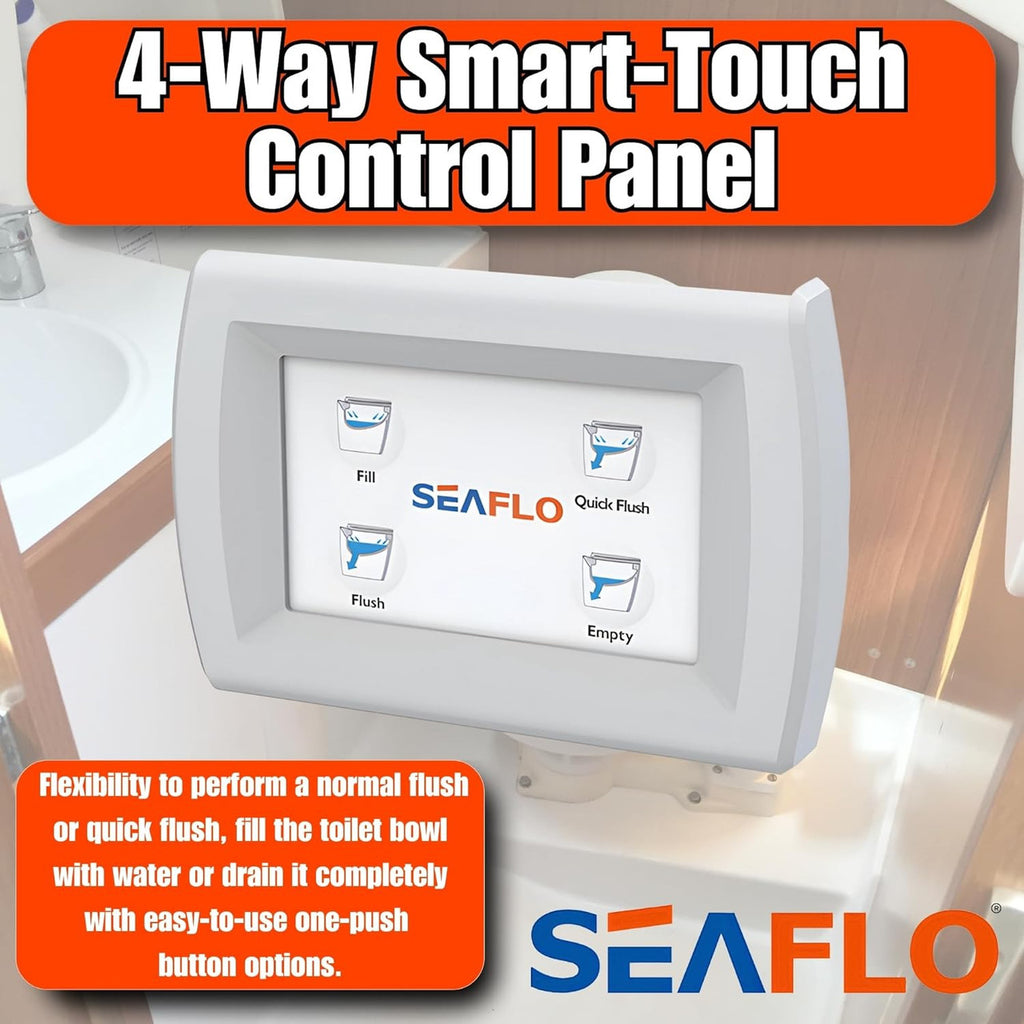 SEAFLO Smart Switch Panel for Quiet Flush Marine Toilets - Replaces Jabsco (58029-1000) Control Panel, Compatible with Seaflo (SFMTE1-05) and Jabsco (58500-101, 58040-3012, 58060-1012, 58240-3012)