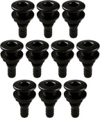 SEAFLO Thru Hull Fitting, Marine Boat, Plastic Drain Overflow Connector, Corrosion Resistant Saltwater Safe, Bilge Port Deck Outlet,(⅝,¾,1,1⅛,1¼,1½, & 2" Options)(1,2,5, &10 Packs)(White/Black)
